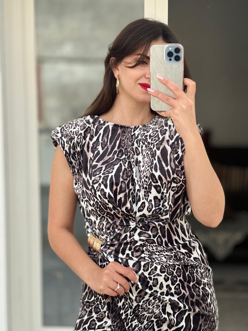 ROBE TIGRE SANS MANCHE